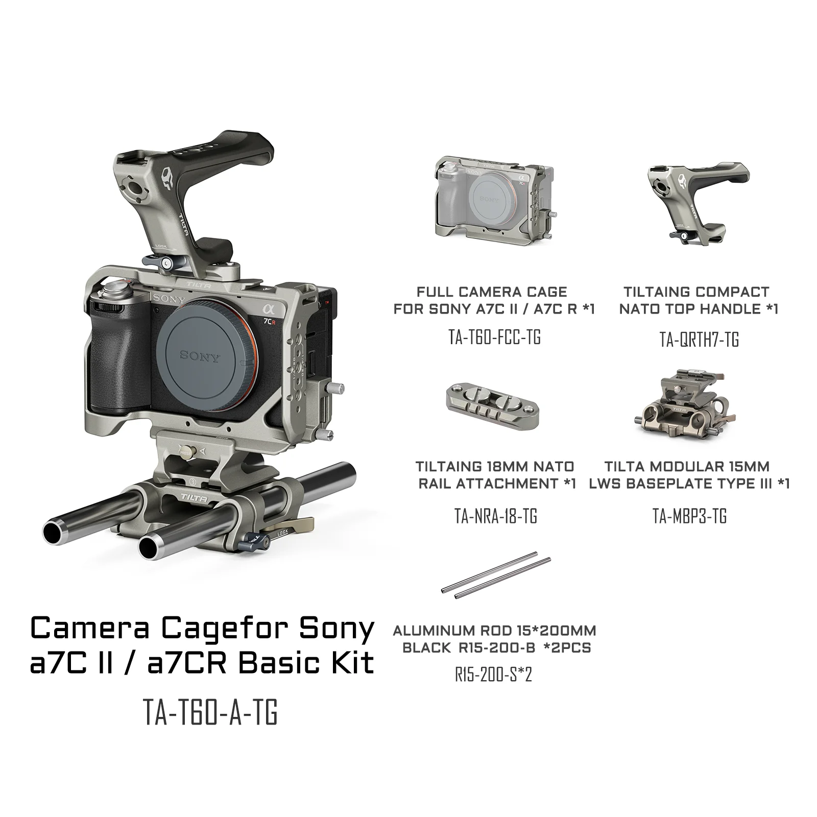 TILTA a7Cカメラケージ Sony a7C II / a7C R用、Sony A7 C 2 R用 TA 