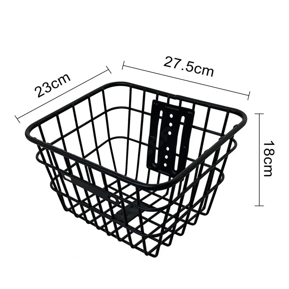 Front Bike Basket with Screws Large Capacity Rustproof Mountain Road Bicycle Basket Replacement Front Handlebar Storage Basket