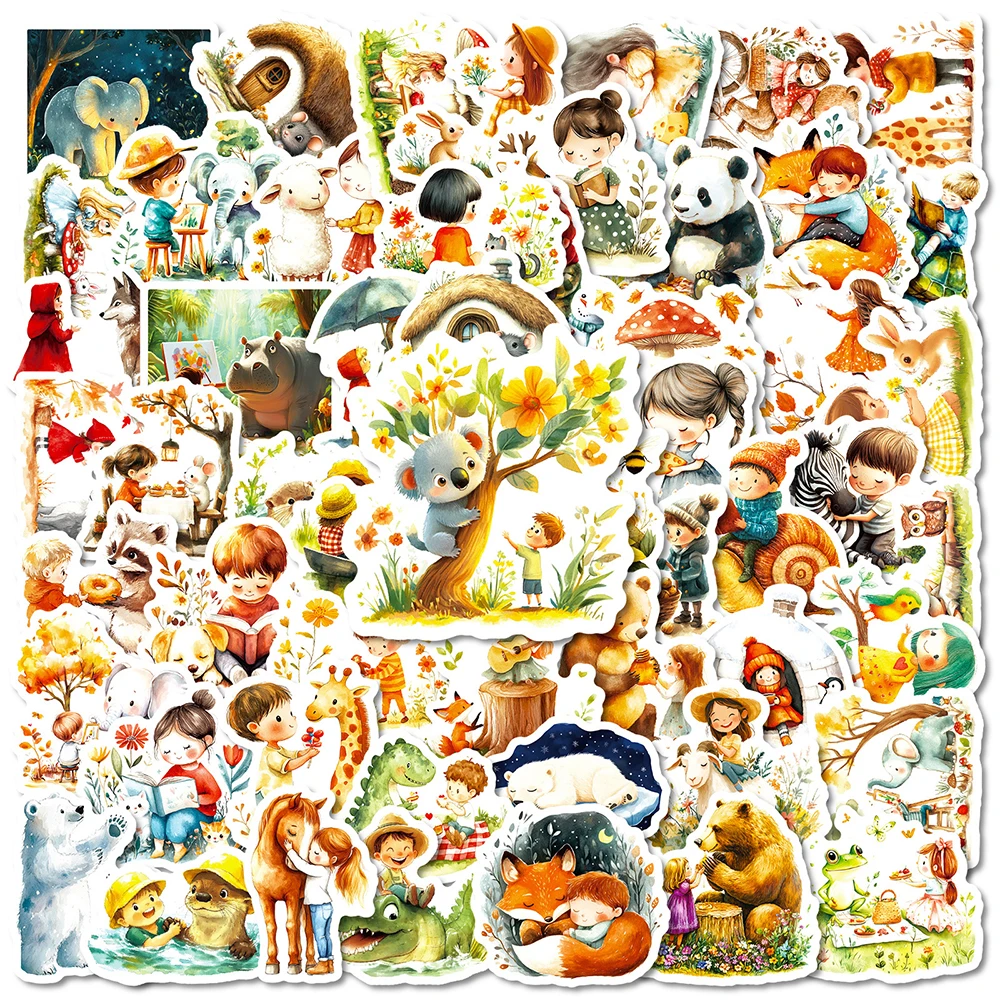 10/30/56 Uds. Pegatinas de bosque de cuento de hadas mágico de dibujos animados impermeable DIY papelería teléfono cuaderno lindo Animal Graffiti calcomanías Decoración