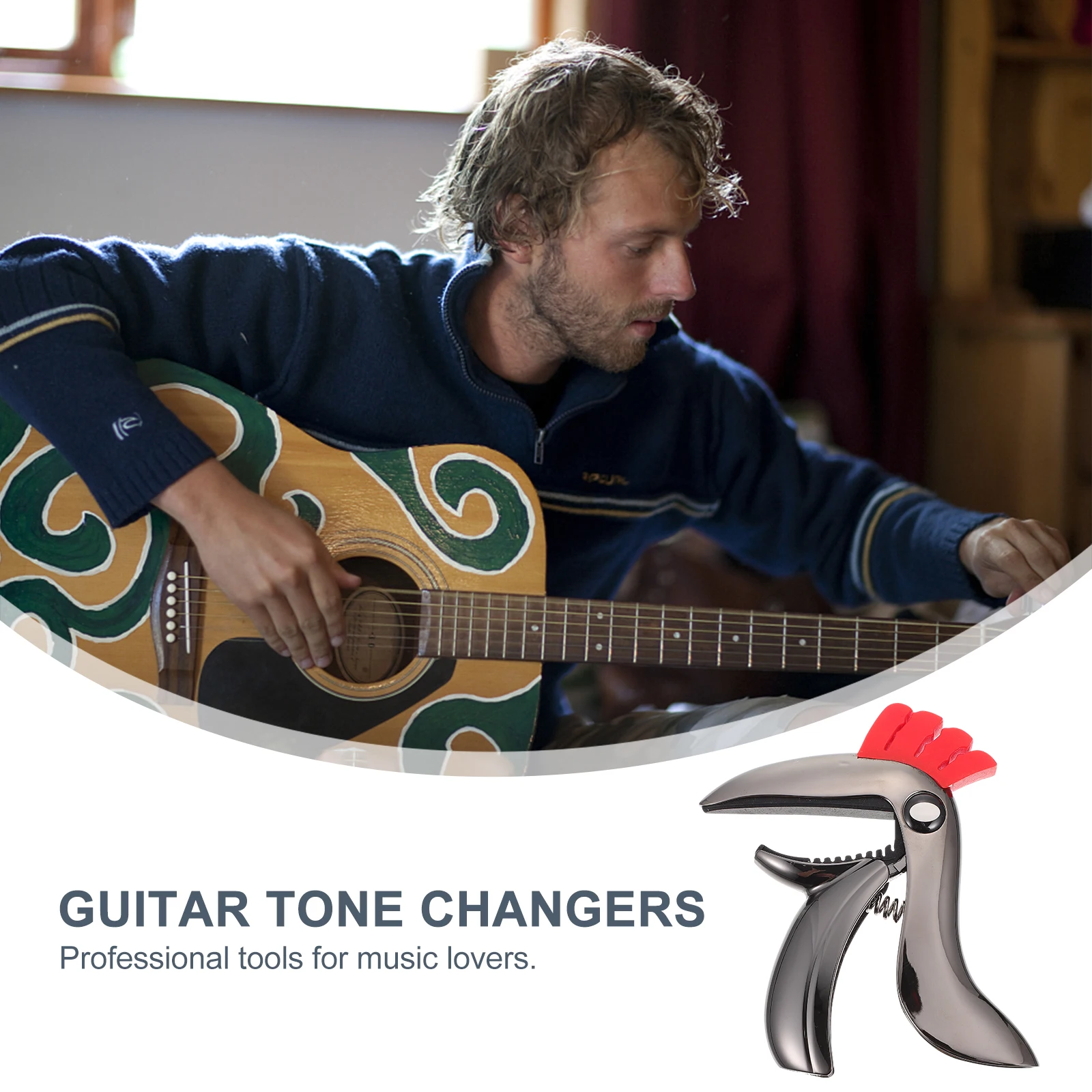 

1pc Guitar Capo Zinc Alloy Black For Electric Acoustic Bass Ukulele Folk Mandolin Quick Release Tone Changer Tool Accessory