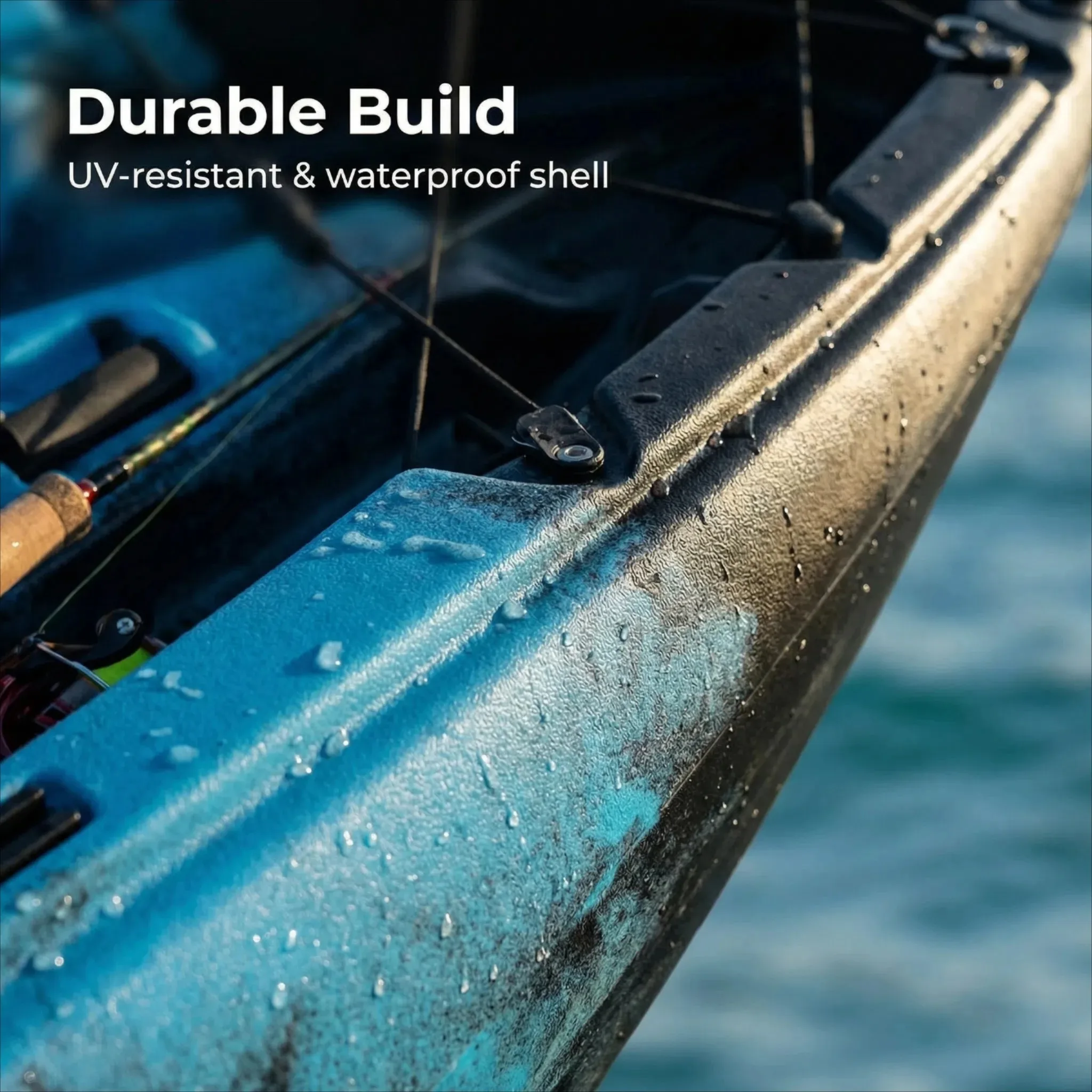 Portable Split Hard Shell Kayak, Electric & Pedal-Driven Canoe, 1-2 PersonforLake/SeaFishing Adventure, Modular Design & Storage