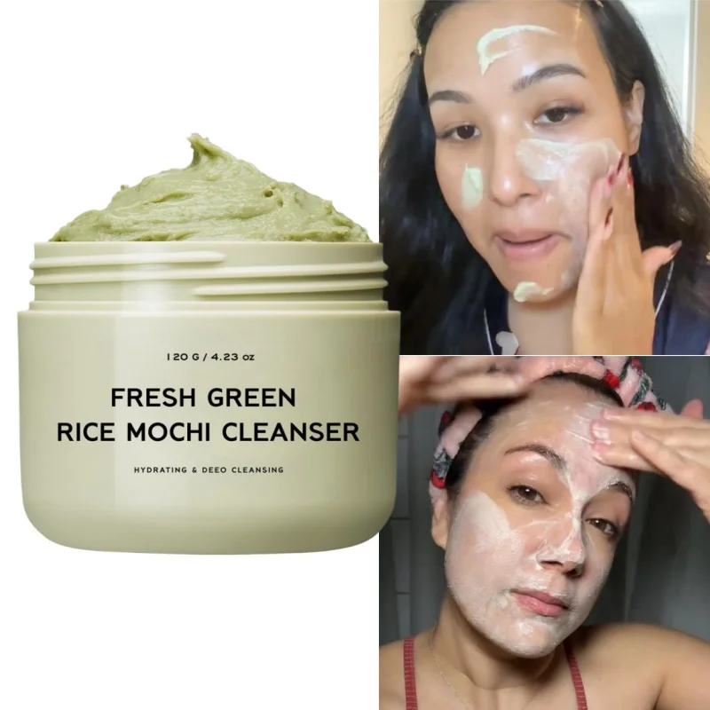 

Очищающее средство для лица Rice Mochi Green Bean, глубоко очищающий и увлажняющий скраб для контроля жирности пор, корейская косметика
