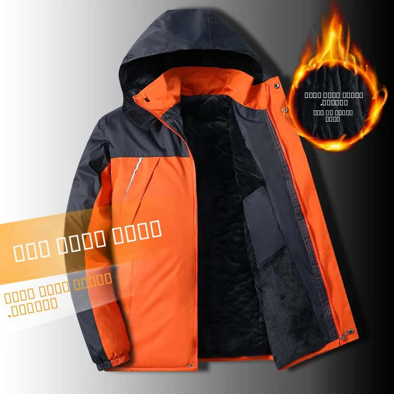 

Рабочая куртка для мужчин из хлопка, ветрозащитная, износостойкая, с флисовой подкладкой, утепленная, для работы на открытом воздухе