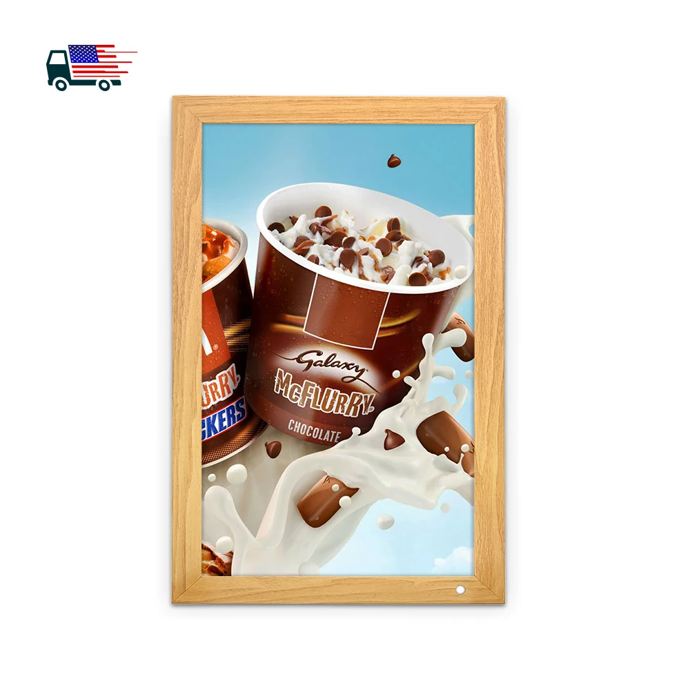 

21.5 inch digital signage wood electronic photo album, intelligent wall-mounted photo frame advertising player