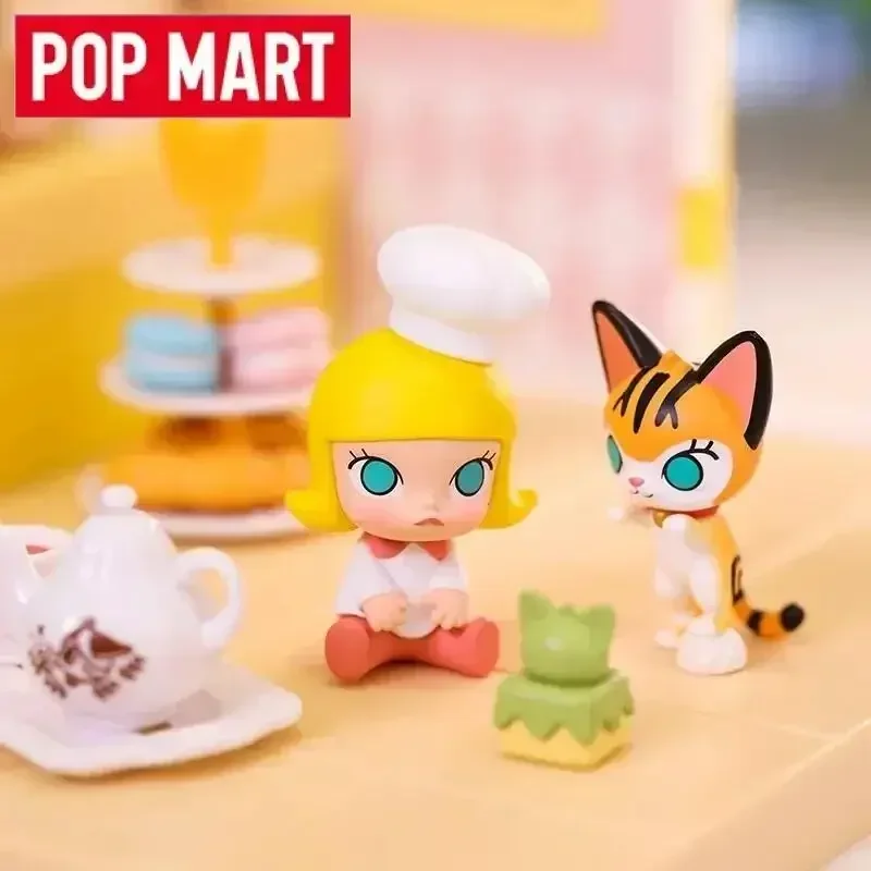 POP MART Serie Molly Cooking - Figura de Acción Anime Kawaii, Caja Sorpresa Aleatoria, Juguetes, Adornos, Caja Misteriosa, Regalo para Niñas