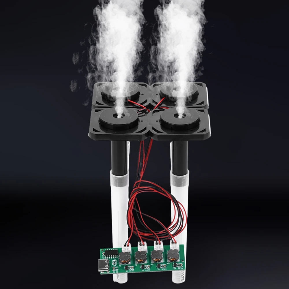 DC5V غير مبدول أربعة رذاذ المرطب وحدة الانحلال لوحة تحكم لتقوم بها بنفسك البخاخات بالموجات فوق الصوتية واجهة TYPE-C ﻿
