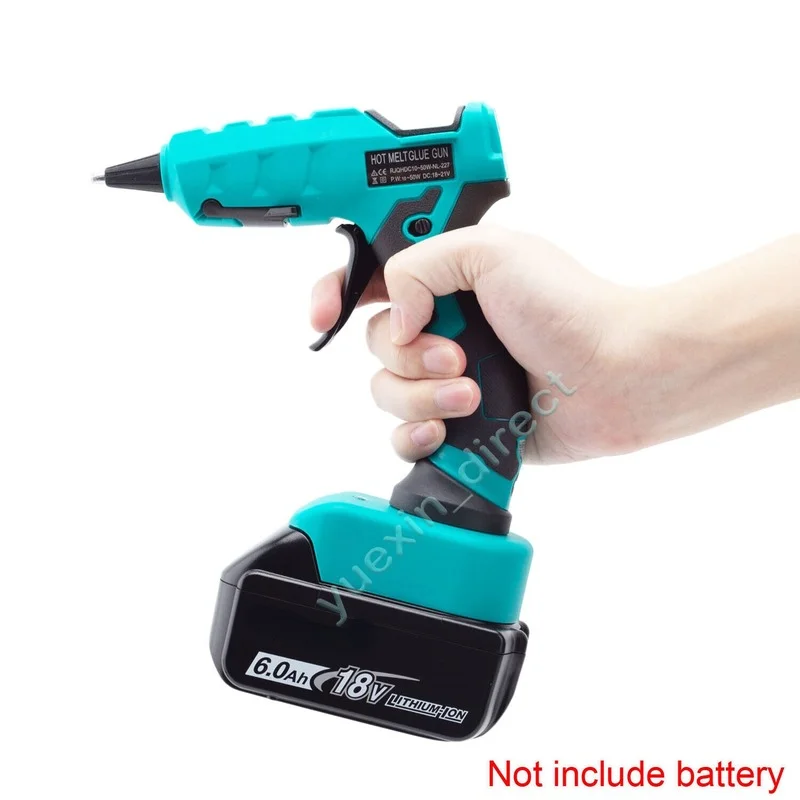 60W Cordless Hot Glue Gun for Makita 18V Battery Use with 7mm Glue Sticks, Electric Heat Repair Tool for Arts & DIY