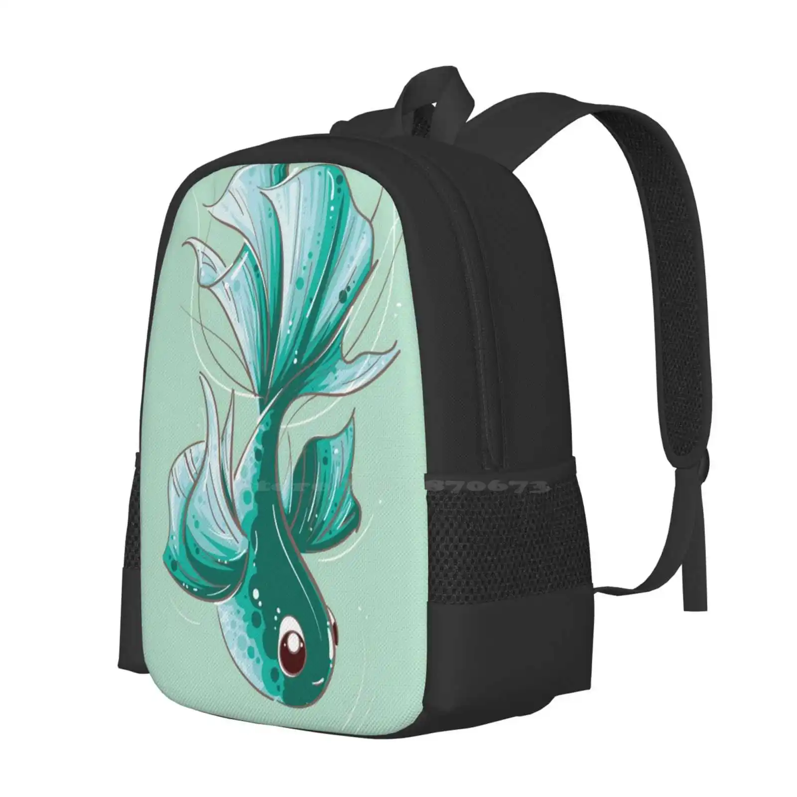 Green Goldfish By Hj Lee New Arrivals Unisex Bags Student Bag Backpack