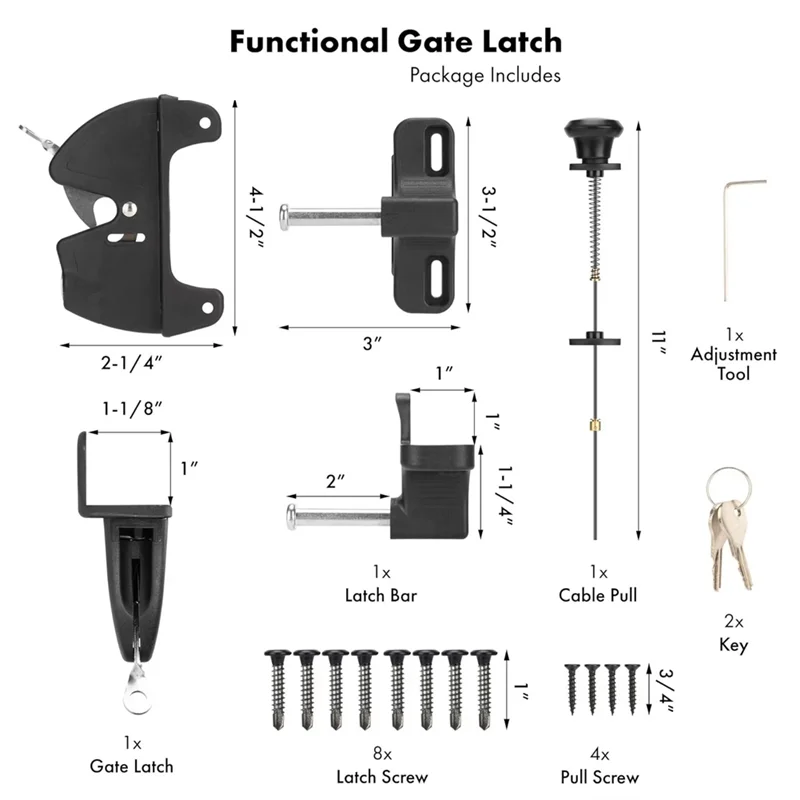 ALIM-للخارجية التلقائي القوة مفتاح قابل للقفل 2 طريقة بوابة مزلاج الربيع تحميل كابل سحب مفتاح 2 الوجهين بوابة سياج قفل