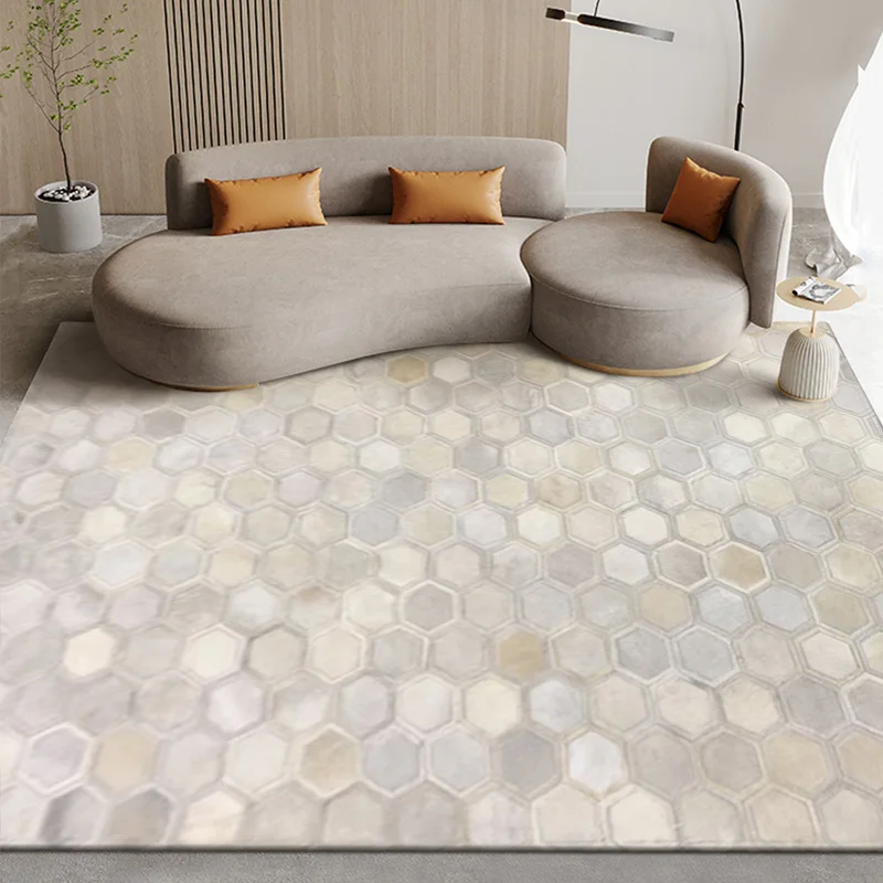 Modern Simple White Bedroom Decor Carpet Soft Study Rug Large Area Carpets for Living Room Handmade Genuine Cowhide Cloakroom