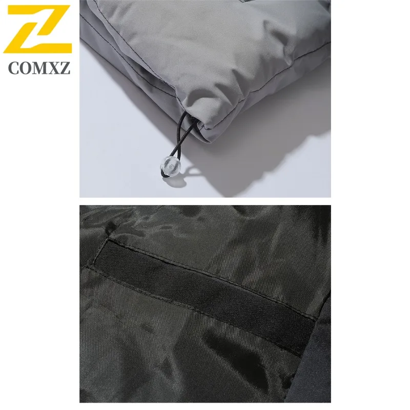 سترة مبطنة بالقطن مقاومة للرياح من COMXZ بلون سادة، سترة مبطنة بسيطة للسفر، بياقة واقفة للثلج، سترة شتوية للرجال
