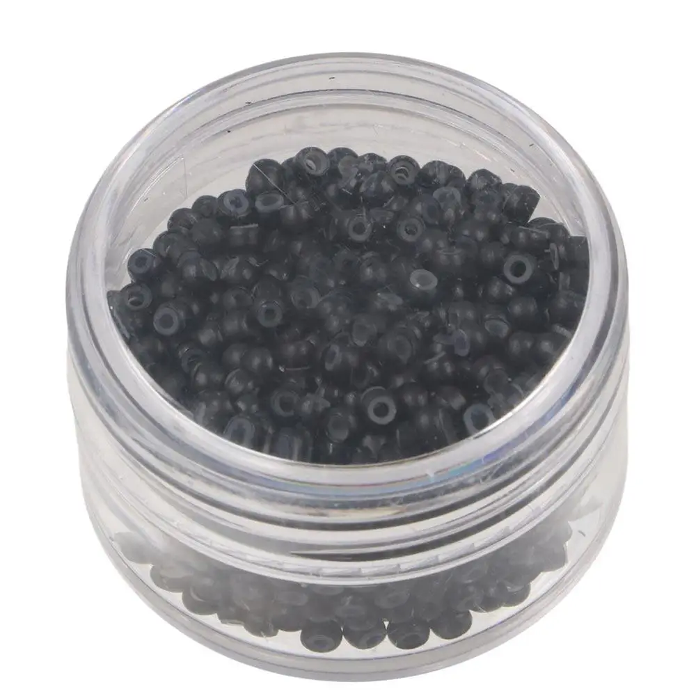 

1000 Pcs 3.0mm Silicone Nano Rings Hair Rings Micro Beads Copper Rings with Silicone Hairstylist Charm Lined Hair Beads Salon
