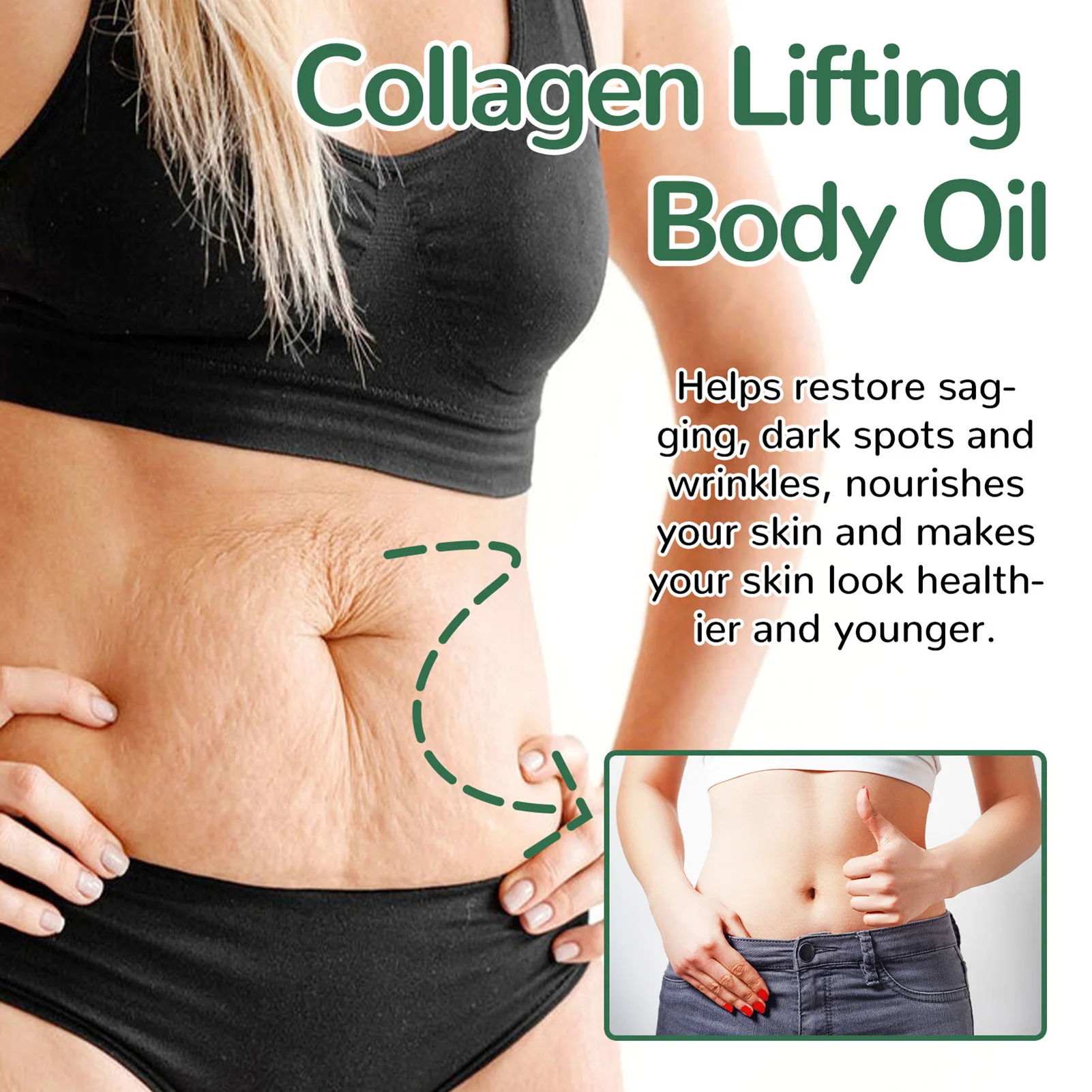 Natural Collagen Body Oil Restores Smoothness Non-Greasy Improve Stretch Marks And Scars Skin Texture Radiate Youthful Radiance