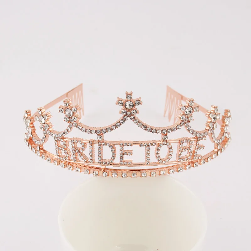 Rhinestone Bride To Be Headband Bridesmaid Tiara Crown Bachelorette Hen Party Decoration Wedding Bridal Shower Girls Night Gift