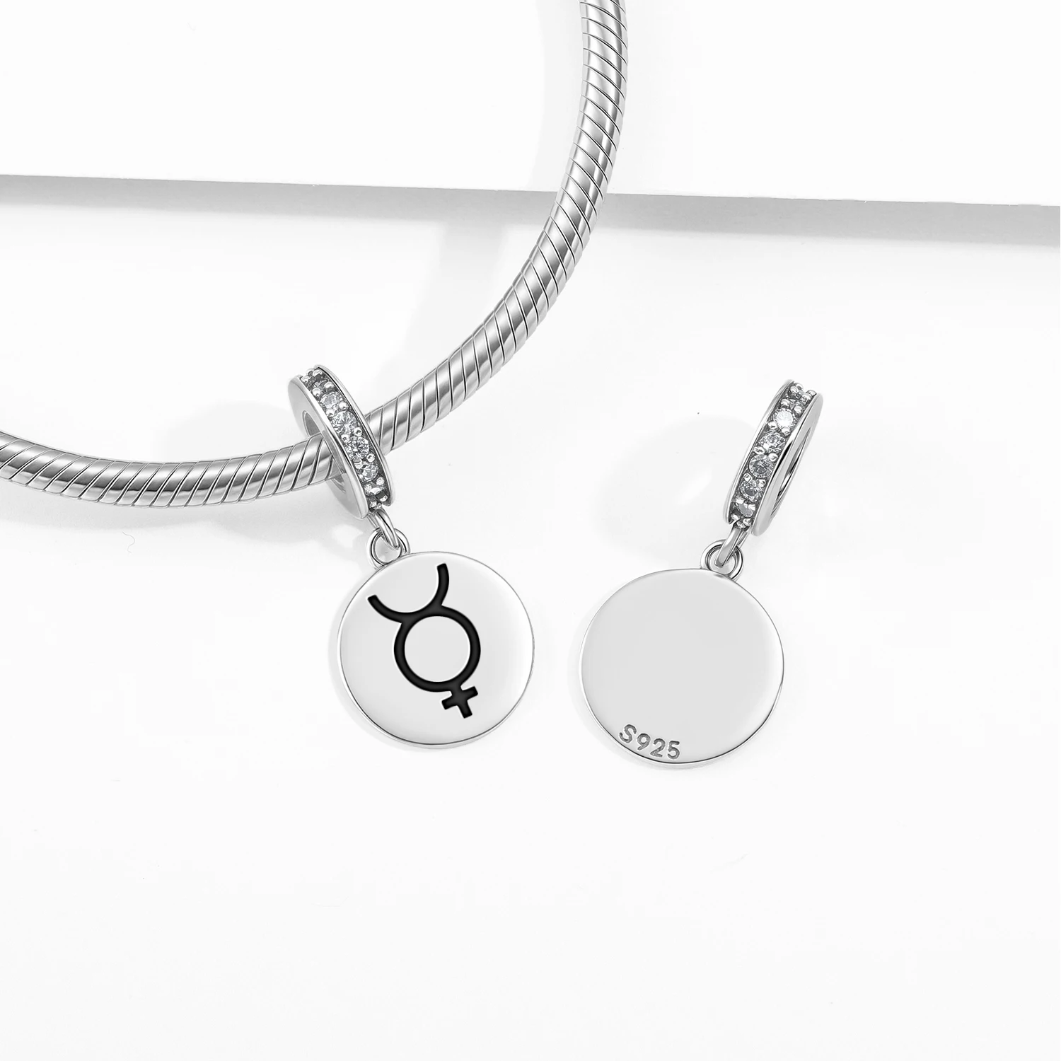 

Alchemy Mercury Pendant 925 Sterling Silver Symbol Charm Bead for Women Bracelet Necklace Jewelry Trendy
