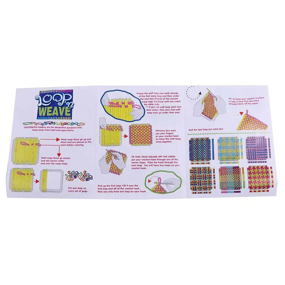 Handcraft ผู้ถือหม้อ Loom ชุดถัก Loom กรอบถัก Potholder ลูปหัตถกรรมชุดที่มีสีสัน Crafting Kit