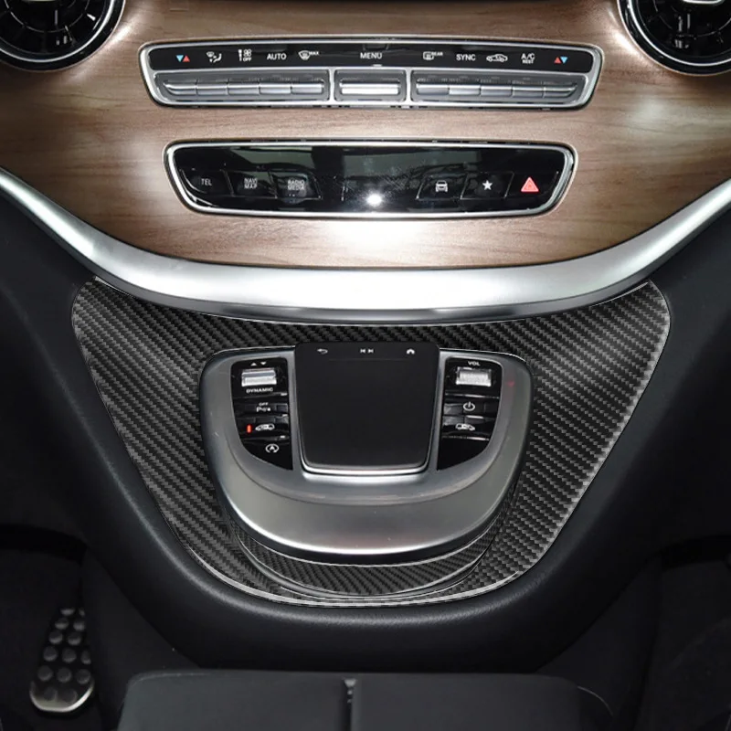 Navigation Decorative Panel, for Mercedes-Benz V-Class V250/260 2016-2021 Real Carbon Fiber Interior Modification