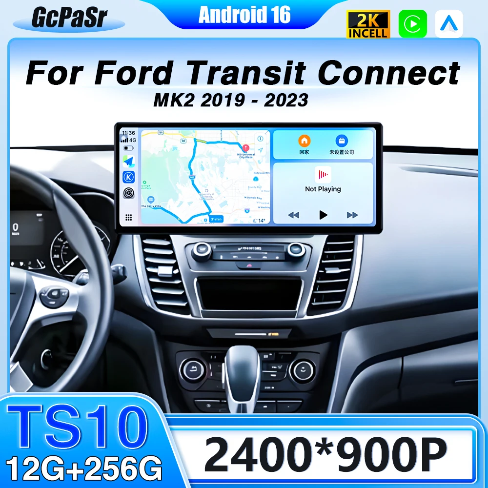 Autoradio für Ford Transit Connect MK2 2019-2023 Android 16 Navigation Stereo Head Unit Multimedia Videoplayer GPS Touchscreen