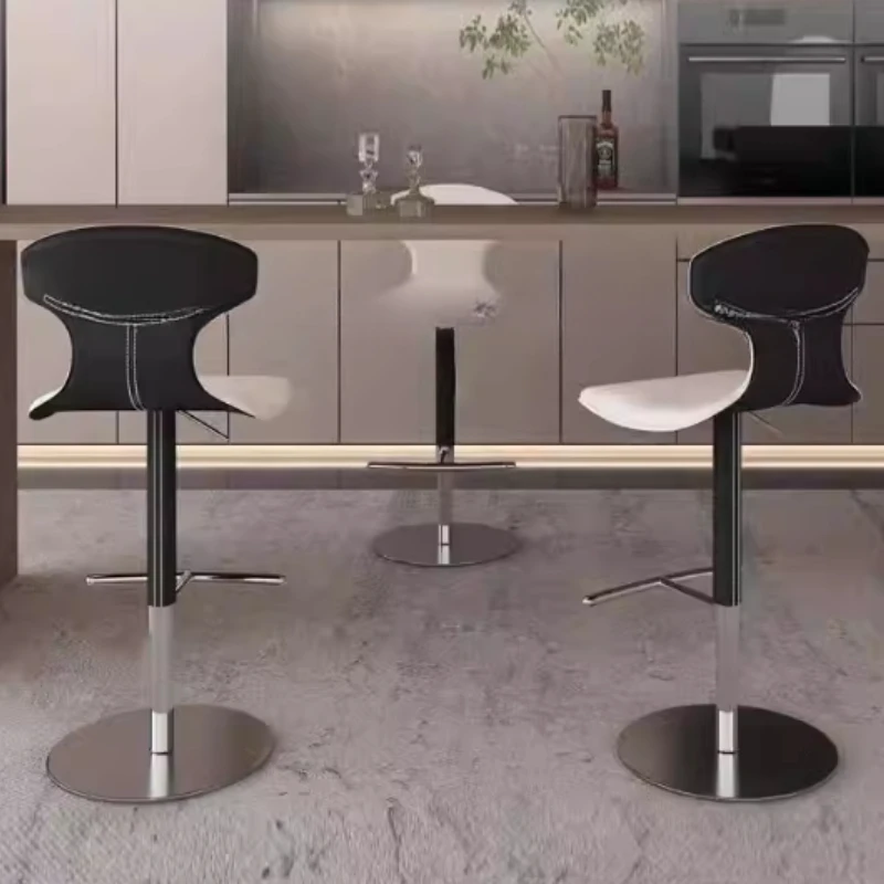 

Designer Minimalistic Bar Chairs Modern Accent Brown Comfortable Bar Chairs Swivel High White Taburete Cocina Home Furniture