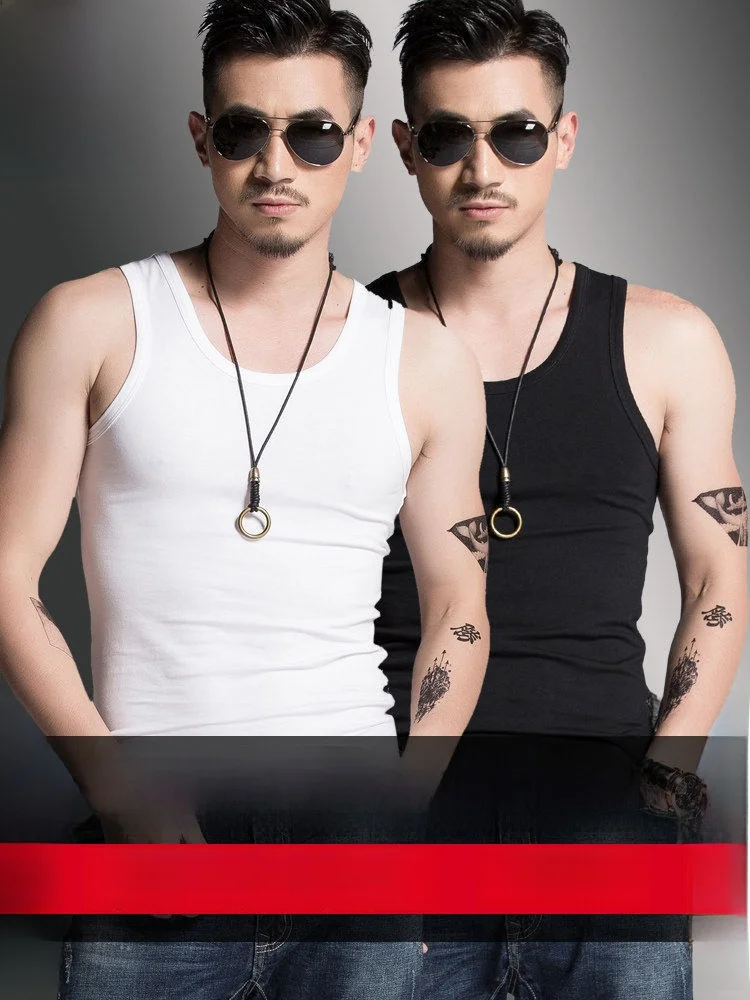 

Pierre Cardin Pure Cotton Ice Silk Svel Fitn Sports Vest 2-Pa Men's Summer New Sle Trendy round Ne Knitted Top