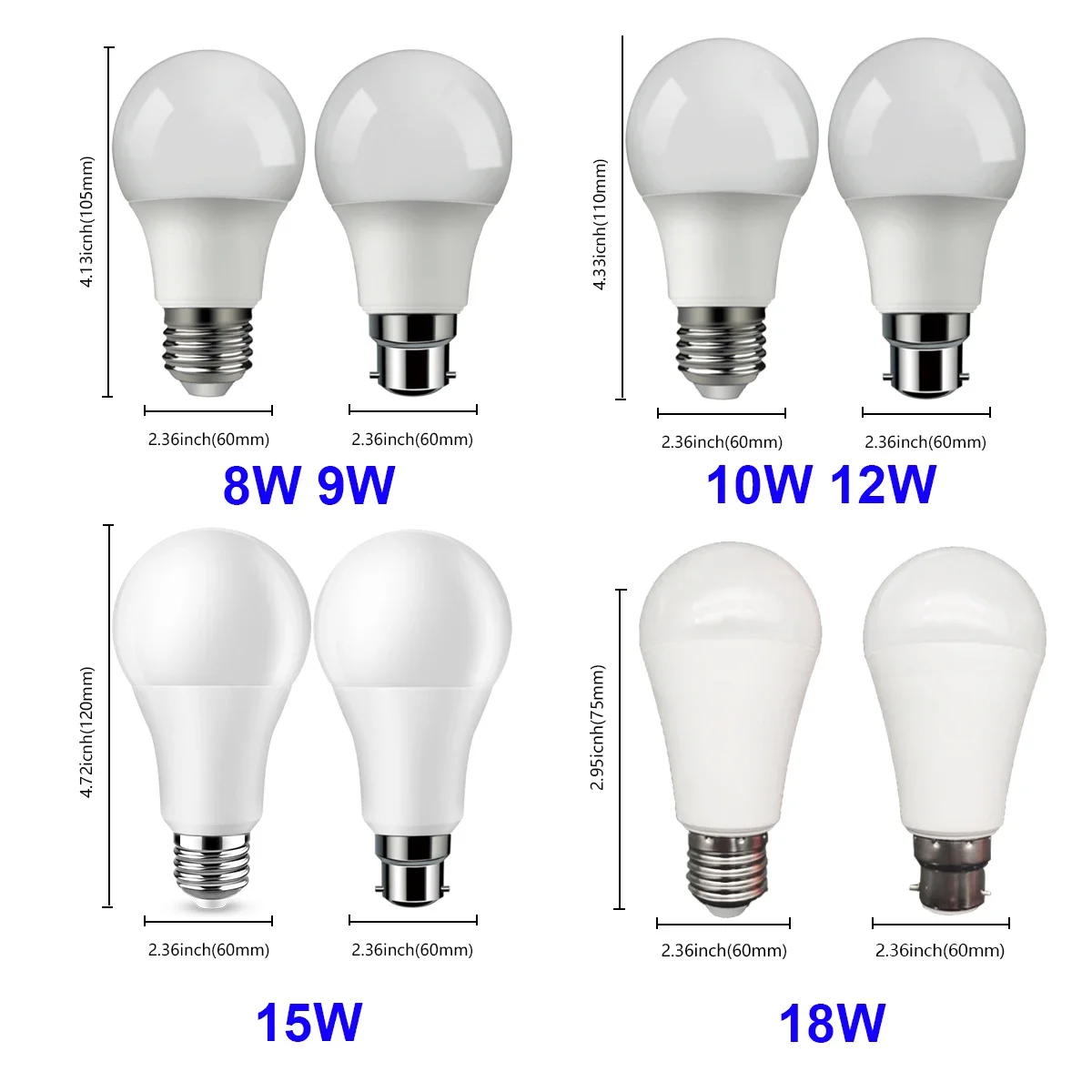 20PC Led bulb Lamp AC 220V-240V  A60 8W-18W B22 E27 bombilla lampara led bulb lighting for living room for Home