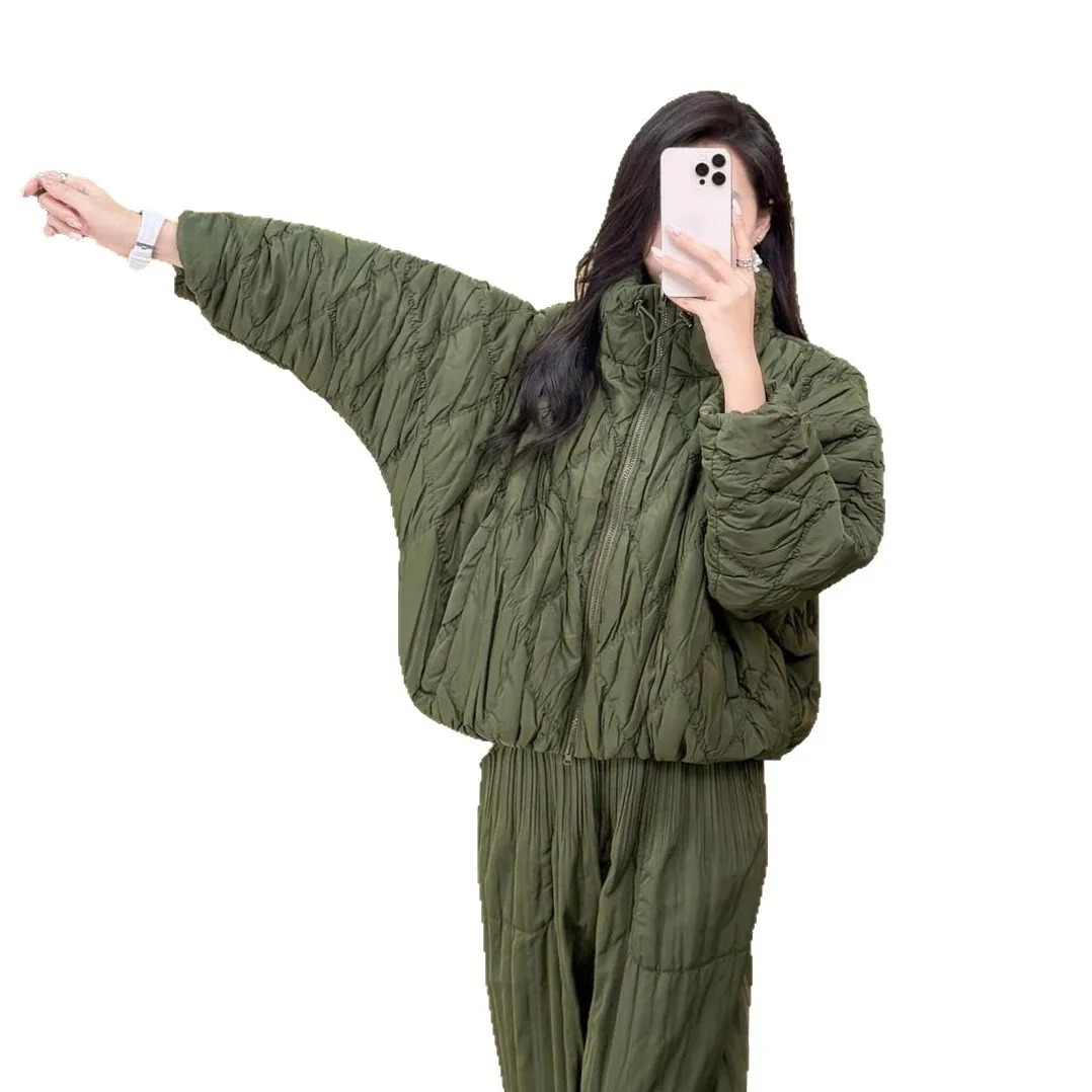 مياكي أضعاف 2025 الخريف/الشتاء جديد سترة قطن المرأة سميكة قصيرة سترة قطن فضفاضة سترة أنيقة تحمل شعار لعبة البيسبول مطوية Breadman #6