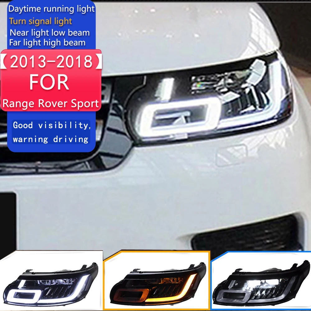 

Автомобильные фары для Range Rover Sport, светодиодные фары, линзы проектора 2013 2014-2018 L494, фара DRL с динамическим сигналом, автоаксессуары