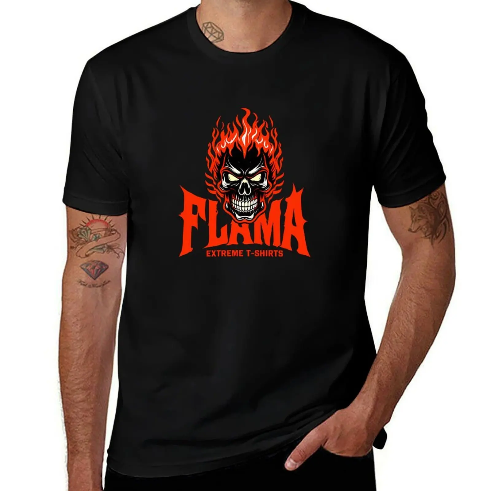 

Fierce Skull with Flaming Hair T-Shirt baggy shirts new gifts and t-shirts anime shirt vintage anime shirt Men's t-shirts