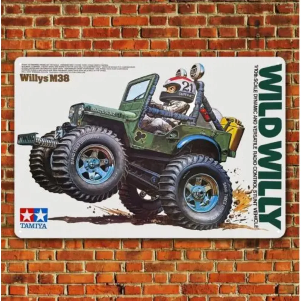 Plaque en aluminium vintage, décoration pour garage ou « man cave », impression de buggy tout-terrain vert, ornement mural vieilli pour voiture de loisir