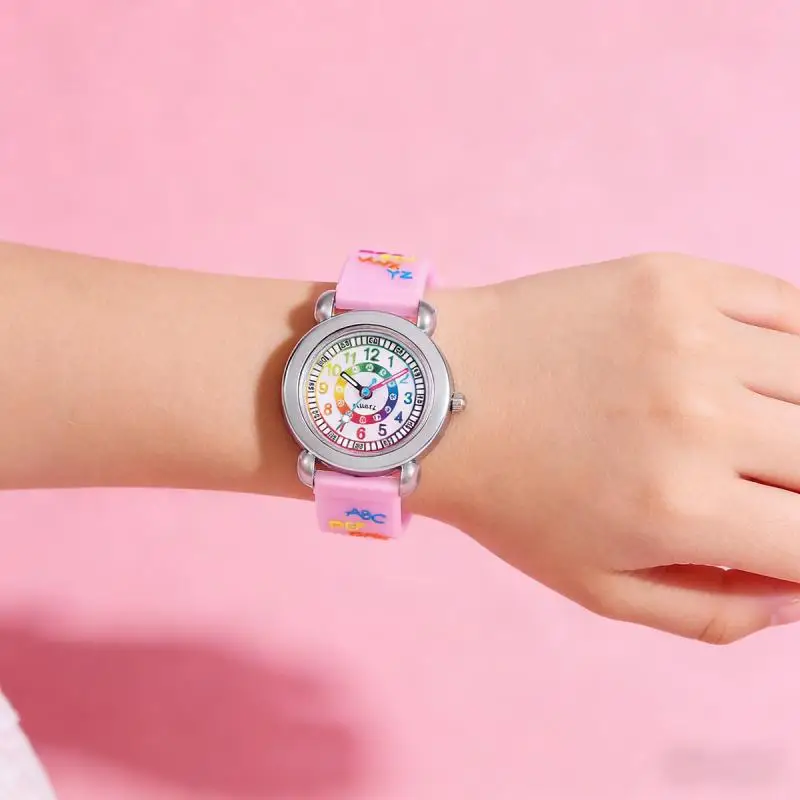 N's Watch Silicone Soft Color Alphabet Text Strap Color Circle Electronic Watch Cross Border Hot Style Men's and Women's Watches