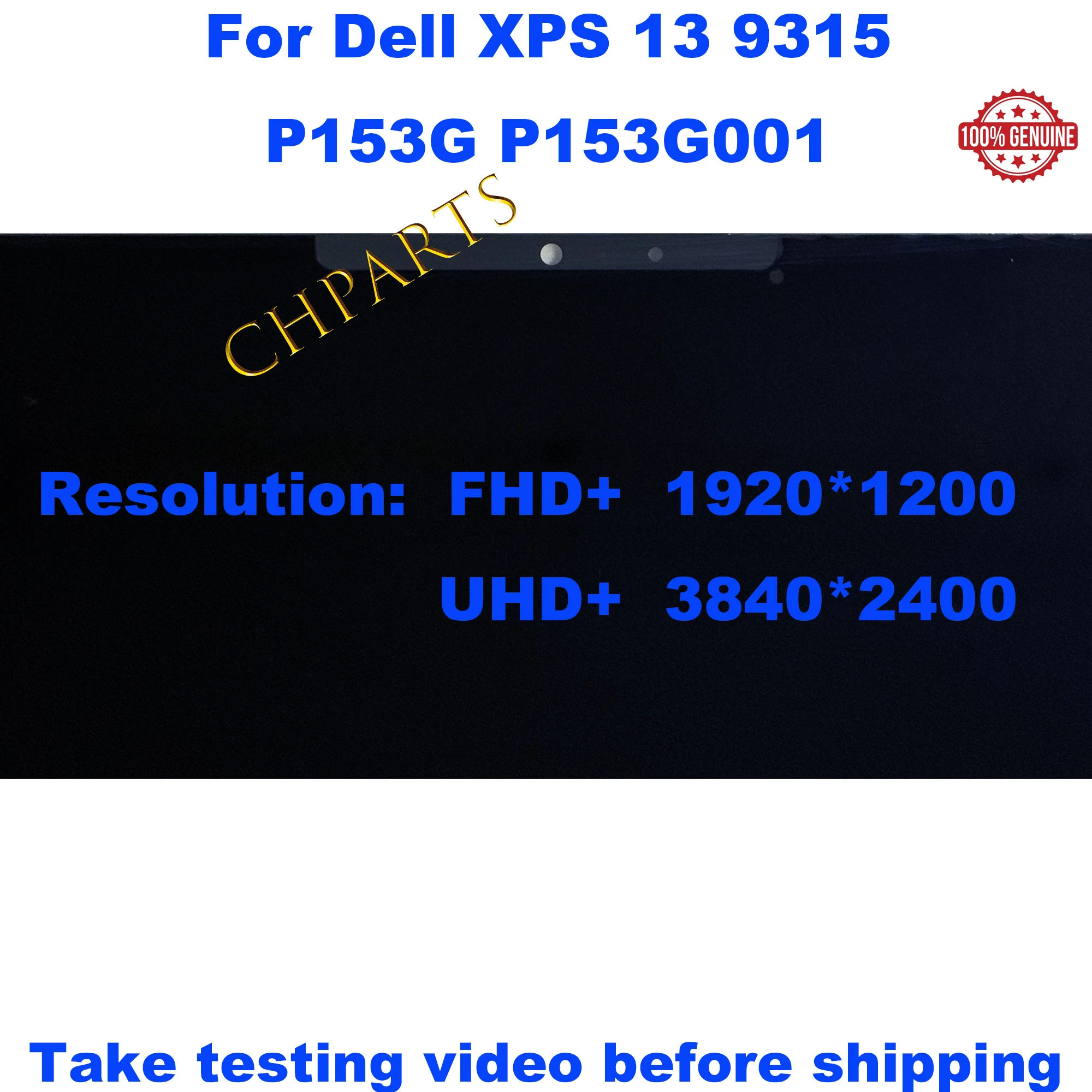 Imagem -03 - Lcd Uhd Mais Touch Screen Substituição do Portátil Display Non-touch Dell Xps 13 9315 P153g P153g001 134 Polegadas 1920*1200 3840*2400