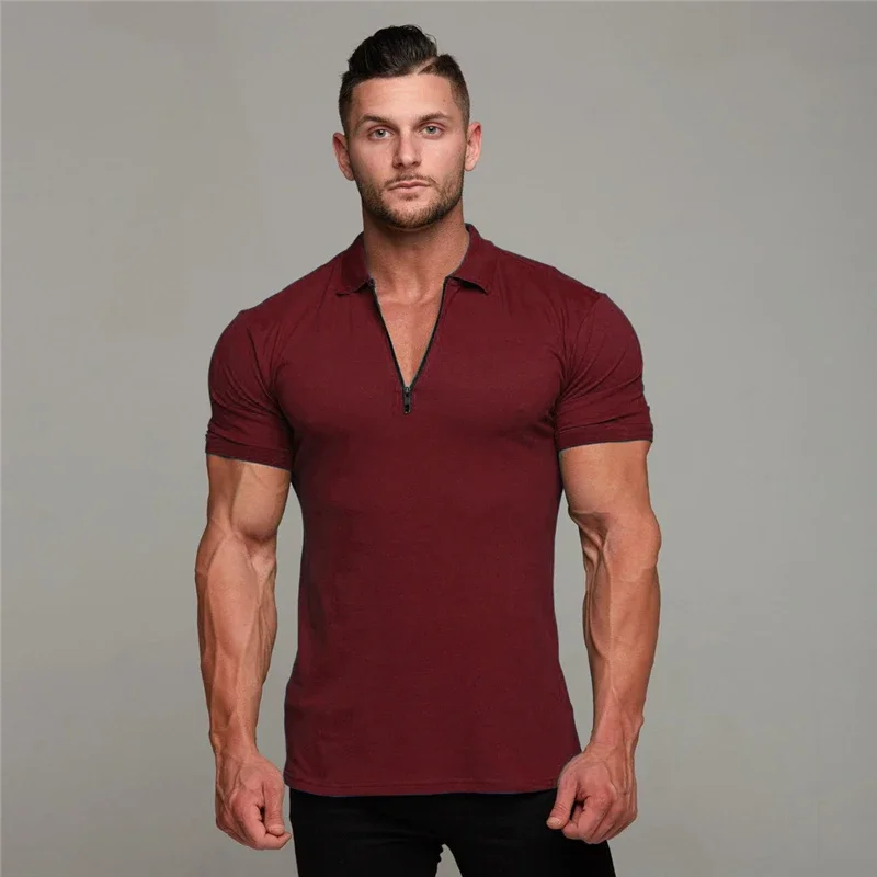 New Arrival Cotton Men Polo Shirt Tops Fashion Brand Short Sleeve Gym Bodybuilding Fitness Polo Shirt Homme Camisa