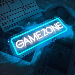 Game Zone Neon Sign Custom Neon Signs Game Room Decor USB Led Light for Dorm Room Decoration Home Wall Decor Personalized Gift