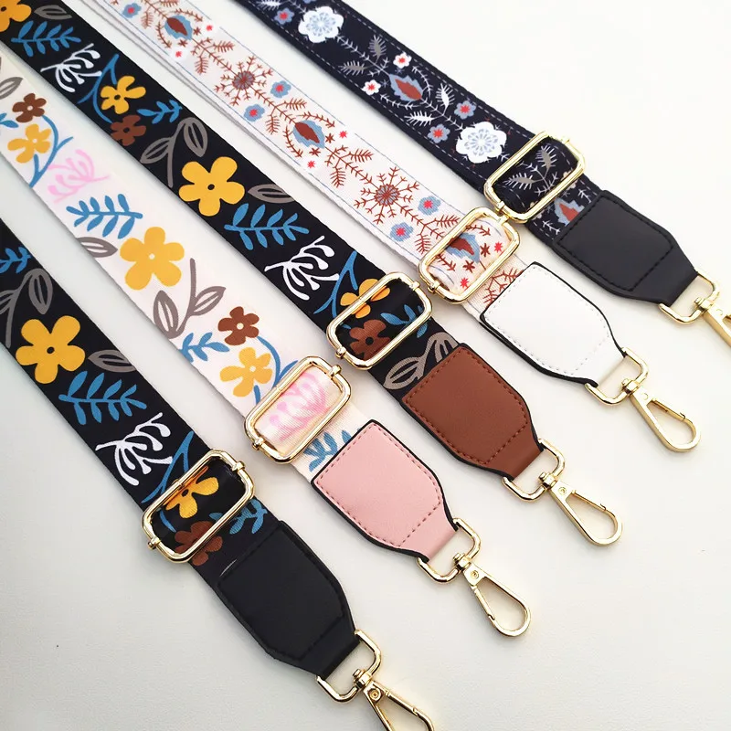 Women Flower Shoulder Strap Replacement Accessories for Handbags Colorful Backpack Belt