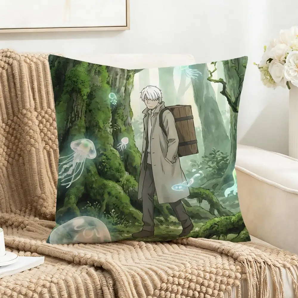 Mystical Japan Anime Casual M-Mushishi Cushion Cover Washable Faux Linen for Daily Use Sofa Home Room lightweight Decor view 6