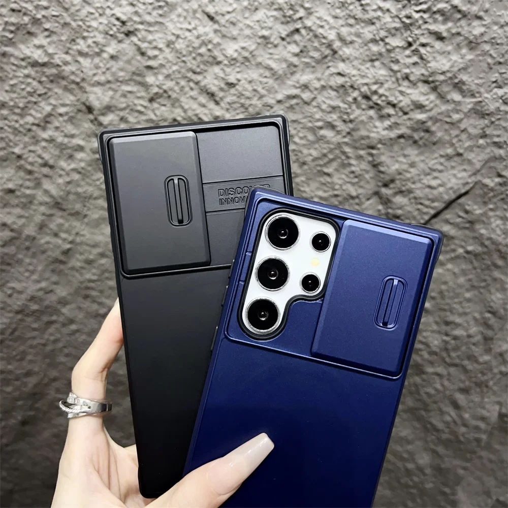 삼성 노트 10 20 S20 S21 S22 S23 FE S24 플러스 S25 울트라 A06 A16 카메라 슬라이딩 보호 델럭스 아머 폰 케이스