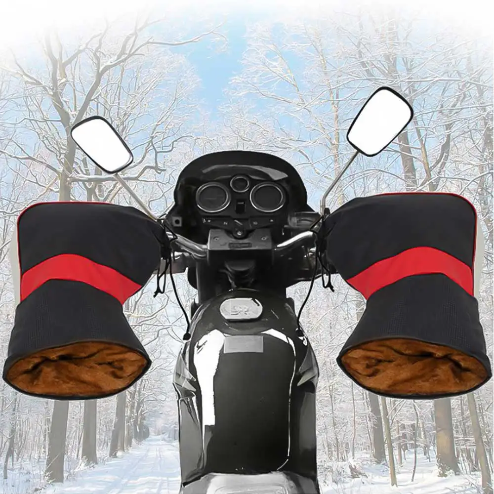 2X Motorcycle Winter Warmer Gloves Handlebar Muffs Guantes Protective Motorcycle Scooter Thick Warm Grip Handle cover Rainproof