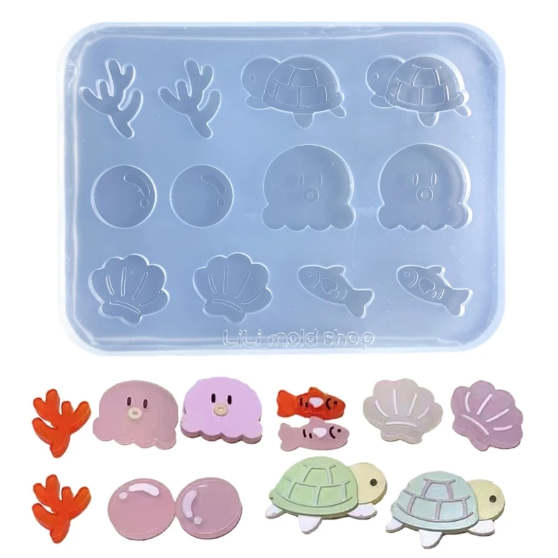 Ocean Mold Shaker Resin Mold Fillers Silicone Shaker Filling Mold for DIY Jewelry Making,Pendant,Keychain