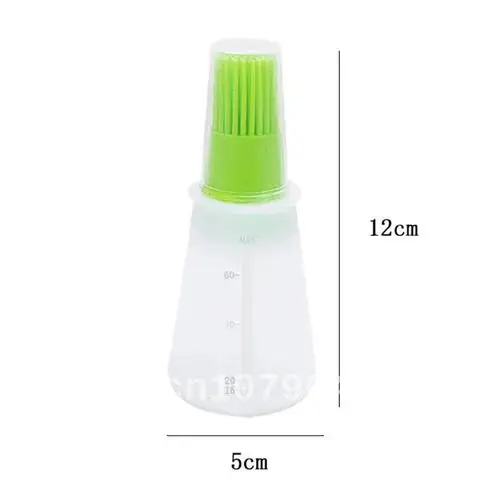 

With Cover Heat Resistance Barbecue Gadgets Oil Bottle Brush 4Colors Flat Bottom Kitchen Accessories Silicone Baking Tools 1Pcs