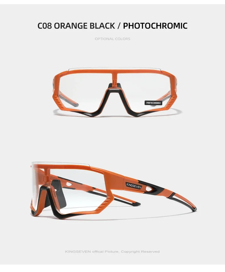 Kingseven photo chrome Fahrrad brille Anti-UV-Männer Fahrrad Fahrrad Sport Radfahren Sonnenbrille MTB Radfahren Klettern großen Rahmen – Detail 9