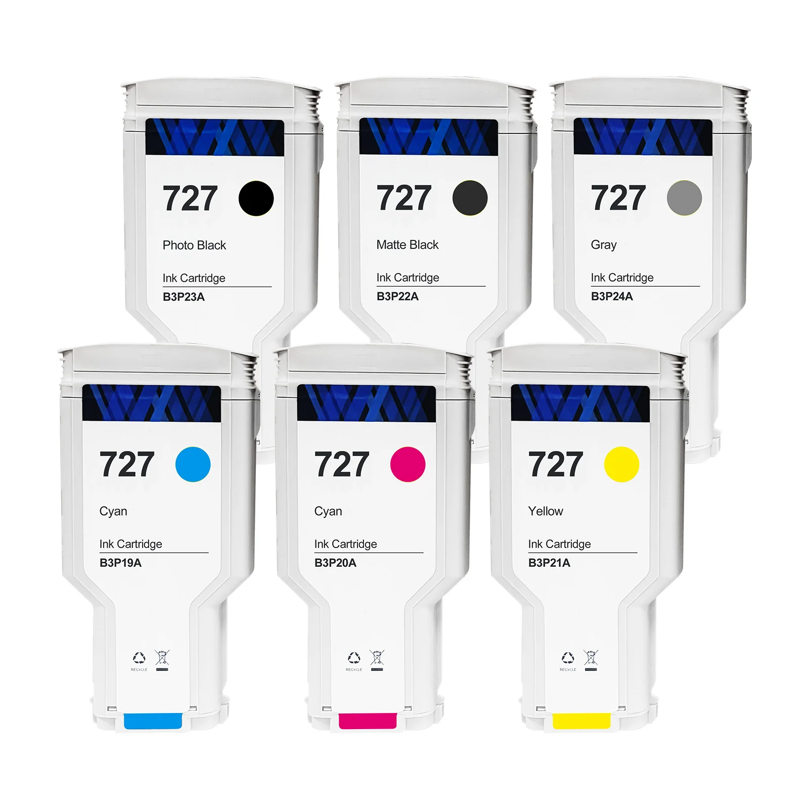 

Картридж с чернилами HP 727 (HP727) B3P23A B3P19A B3P20A B3P21A, совместимый с принтерами HP DesignJet T920 T930 T1500 T1530 T2500 T2530