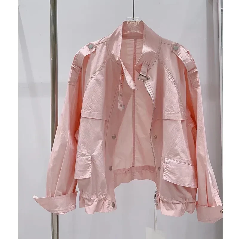 European Station Windbreaker Jacket Women Spring And Autumn Short Collar Spring Women New Fashion Joker Jacket In 2024