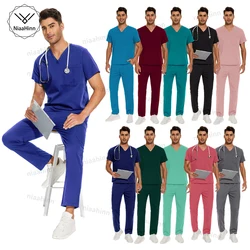 Niaahinn High Quality Scrub Workwear Multicolor Surgical Gown Men Women Hospital Doctors Nurses Accessories Dental Clinic Scrubs