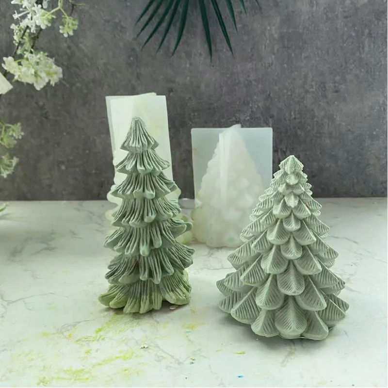 Christmas Tree Aromatherapy Candle Silicone Mold Christmas Stereo Christmas Tree Plaster Epoxy Mold