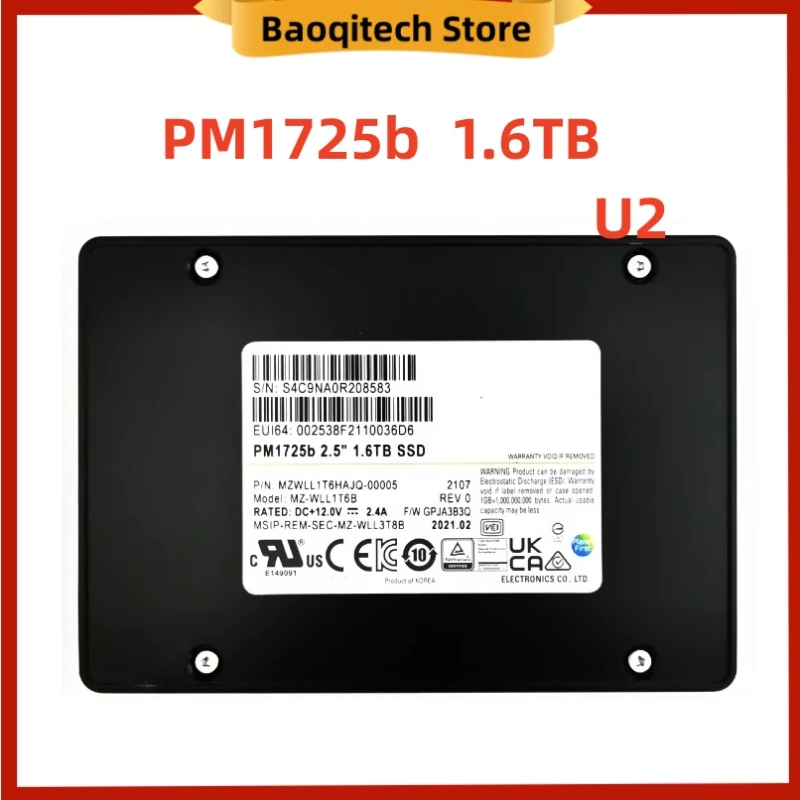 Original For Samsung SSD PM1725b 1.6tb U.2 Enterprise Solid State Disk 1.6T HHHL PCIE3.0 AIC Card