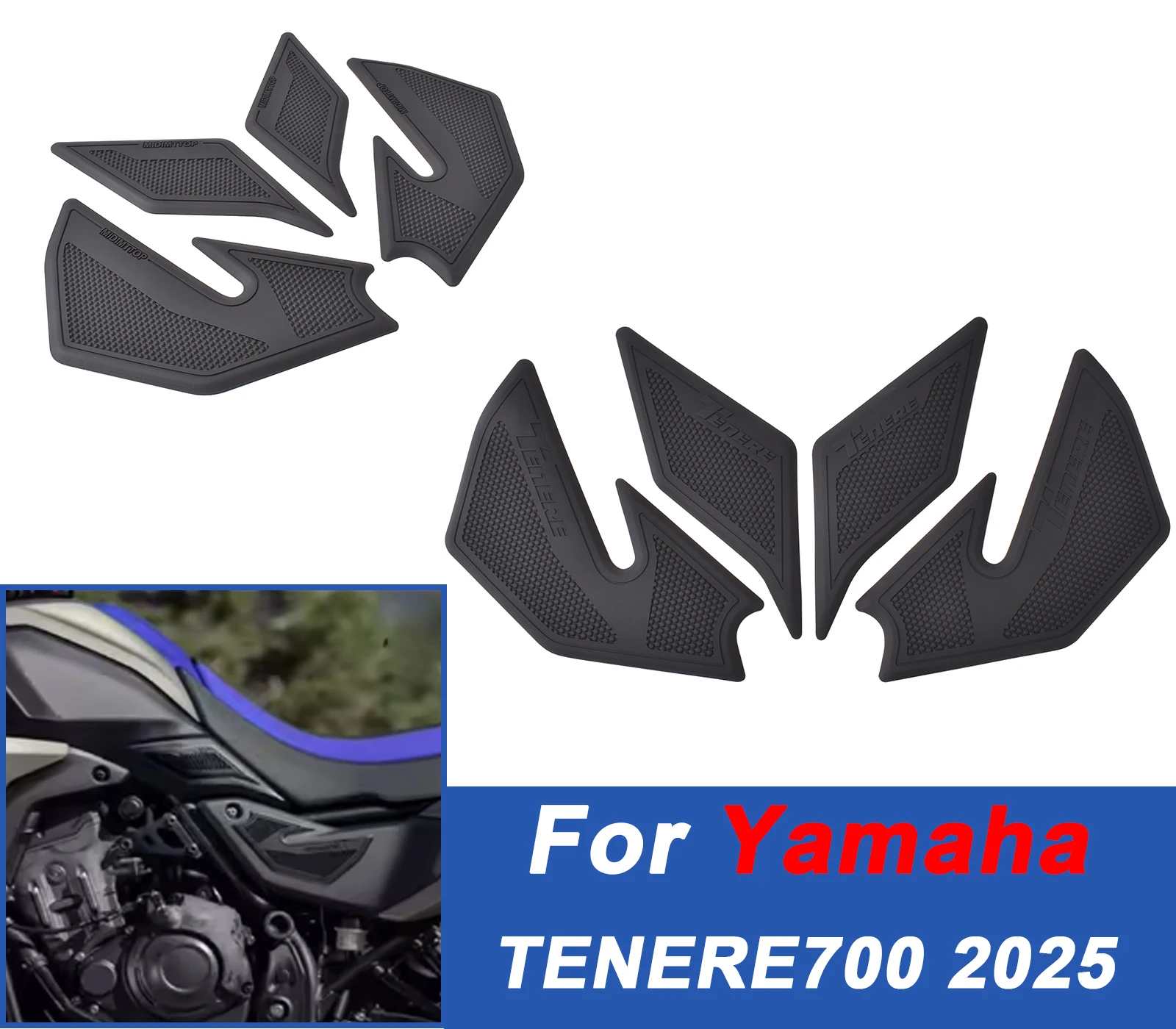 

Для TENERE 700 Transalp Tank Pad наклейки защита газа для YAMAHA TENERE 700 2025 мотоциклетный комплект наколенник газовая наклейка аксессуары