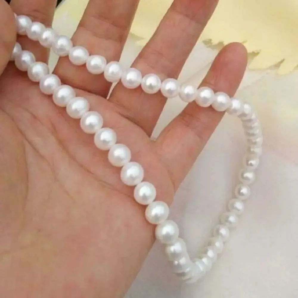 

AAA New 18 “20" 8-9mm White AKOYA Pearl Necklace 14K Yellow Gold Clasp Freeshippings Items