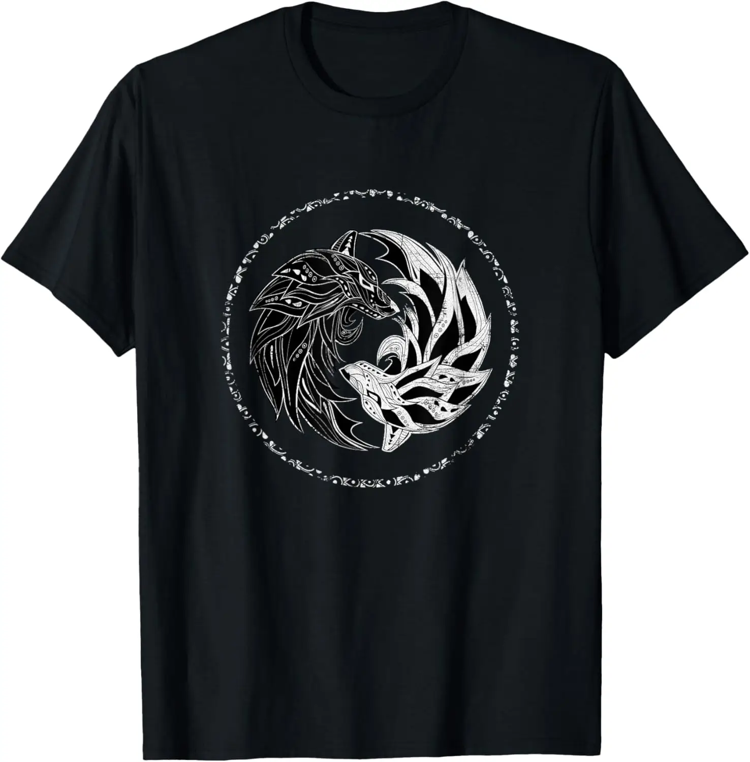 yin yang Wolves Wolf, yin-yang Tai Chi, Qi Gong, Yoga,MMA T-Shirt