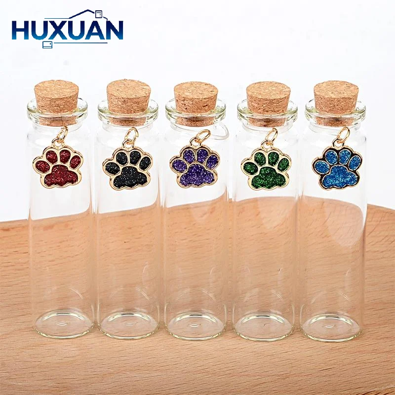 Pet Hair Memorial Glass Bottles With Cork Stopper And Heart Charm Perfect For Preserving Your Beloved Cat Dog Fur Keepsakes