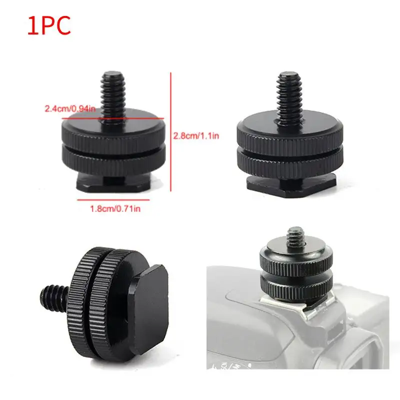 1Pc 1/4 portability For Double-Layer Camera Hot Shoe Adapter Accessories Hot Shoe Phone Holder Nut Cold Shoe Adapter Bracket